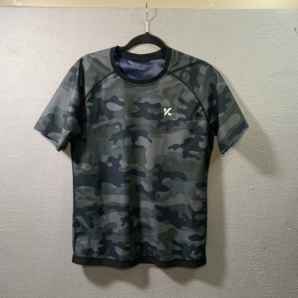 Kewlioo Men's Athletic Sauna Gym Heat Trapping T-Shirt. Camo. Size XL